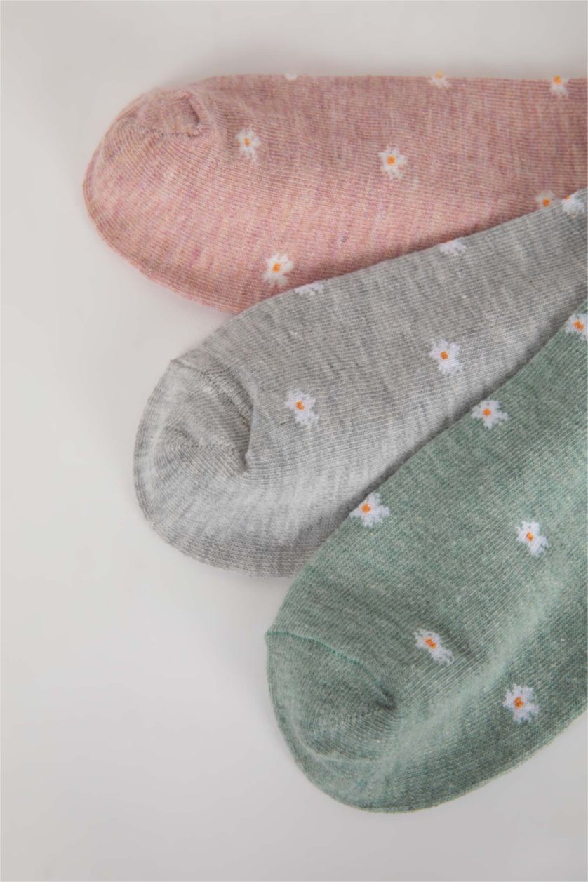 Kadın Karma Kadın 3'lü Pamuklu Patik Çorap