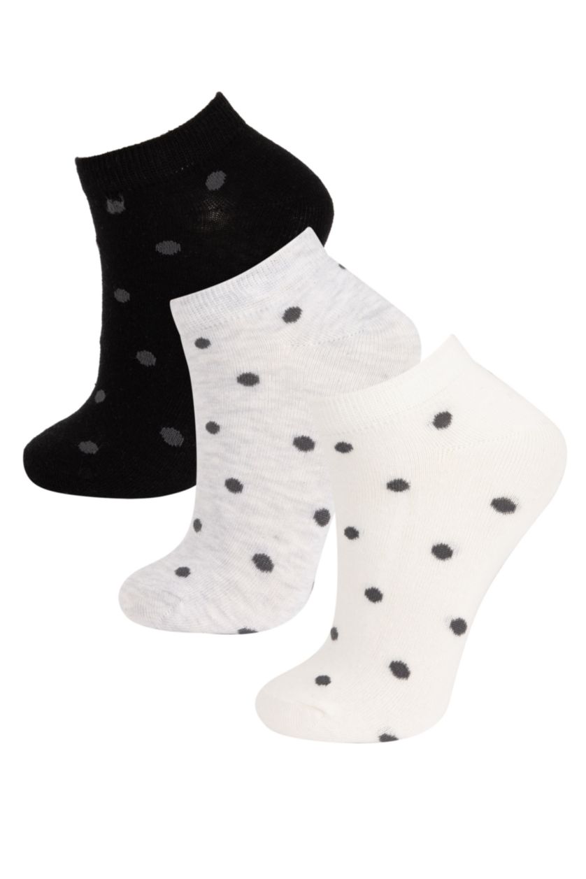 Kadın Karma Kadın 3'lü Pamuklu Patik Çorap