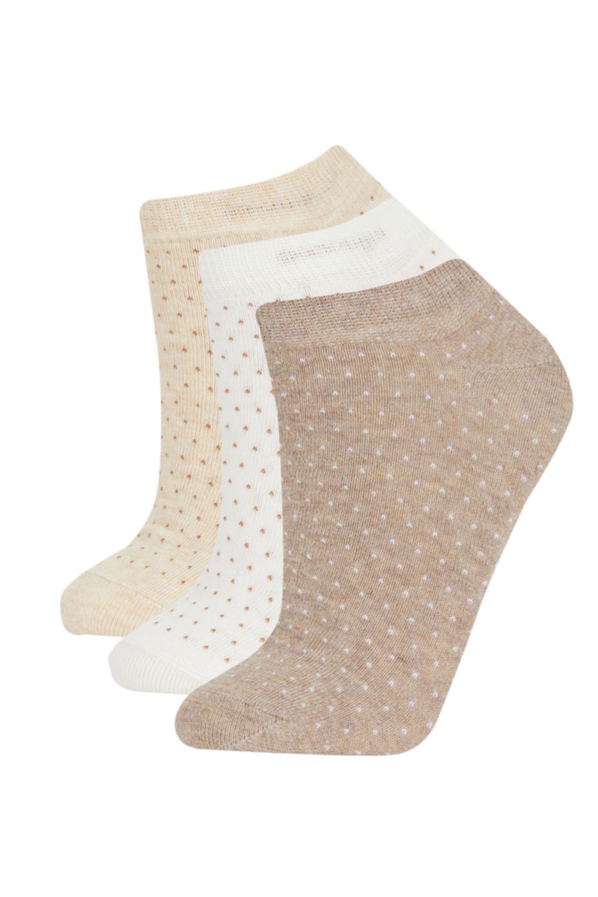 Kadın Karma Kadın 3'lü Pamuklu Patik Çorap