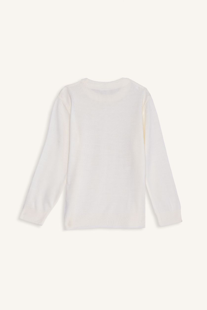 أولادي بيج فاتح بلوفر اولادي تريكو قصة عادية برقبة مستديرة