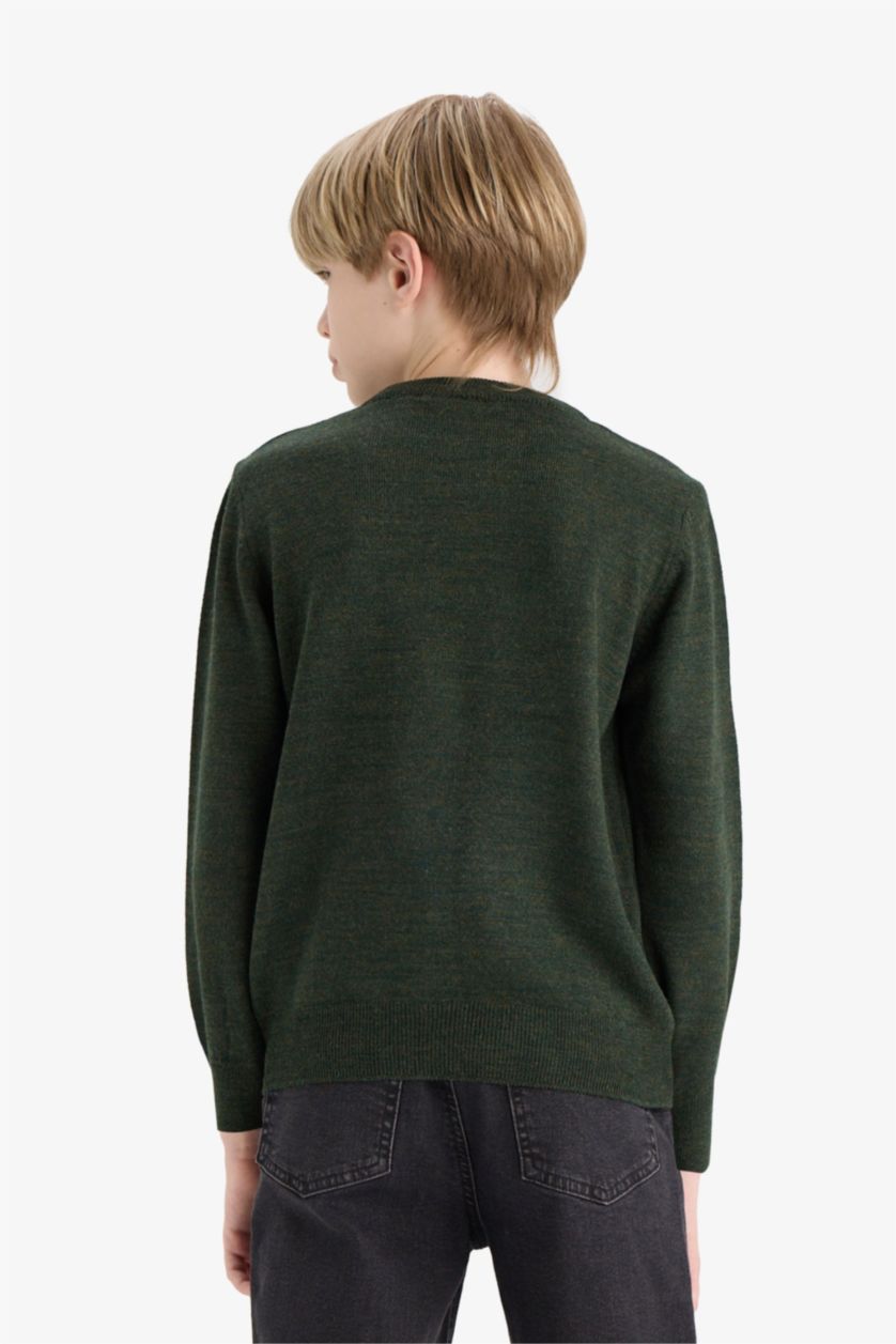 أولاد كاكي داكن بلوز تريكو ولادي قصة عادية بياخة مستديرة