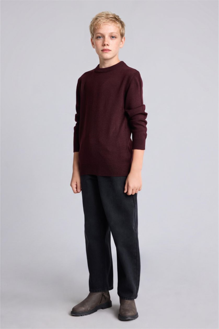 Erkek Çocuk - Genç Erkek Bordo Regular Fit Kazak Erkek Çocuk