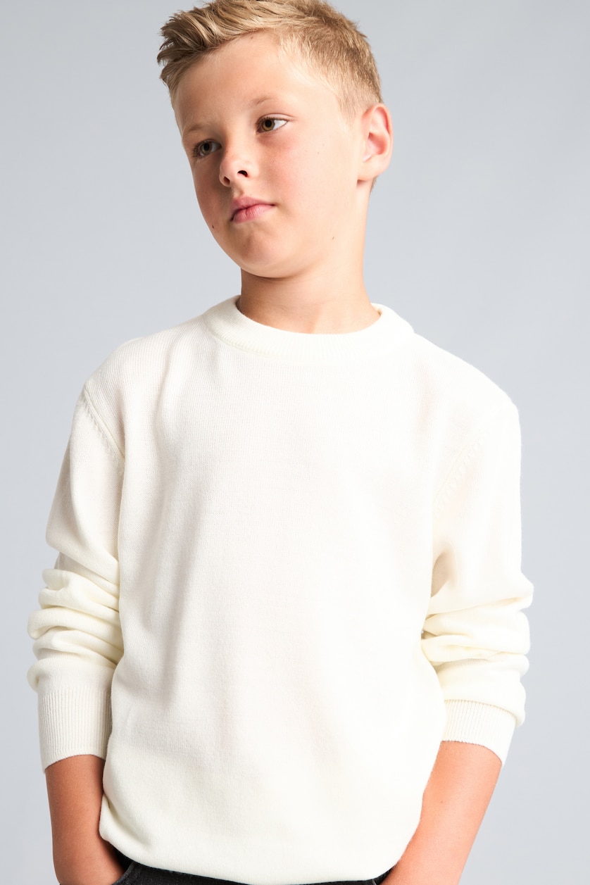 Young Boys - Teen Boys Ecru Boy Regular Fit Crew Neck Pullover