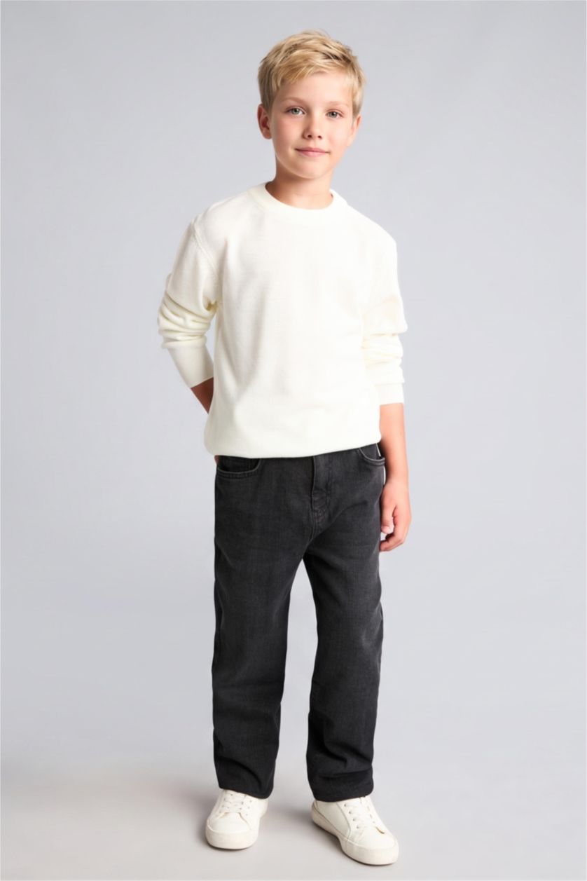 Erkek Çocuk - Genç Erkek Ekru Regular Fit Triko Kazak