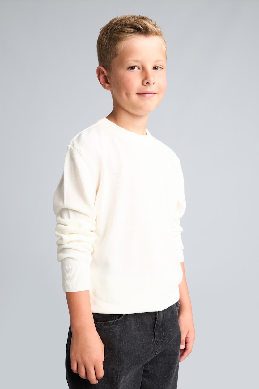 Young Boys - Teen Boys Ecru Boy Regular Fit Crew Neck Pullover