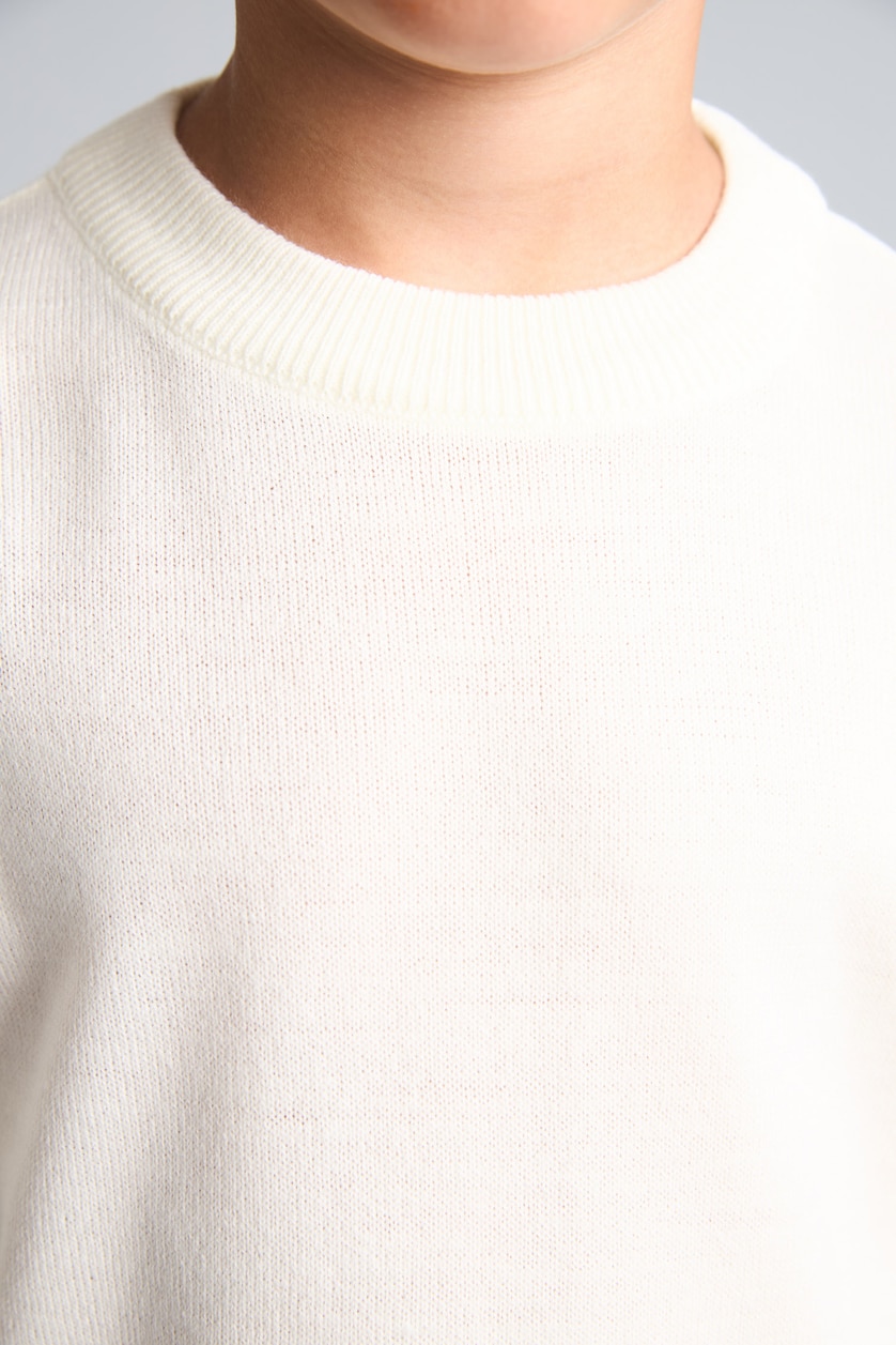 Young Boys - Teen Boys Ecru Boy Regular Fit Crew Neck Pullover