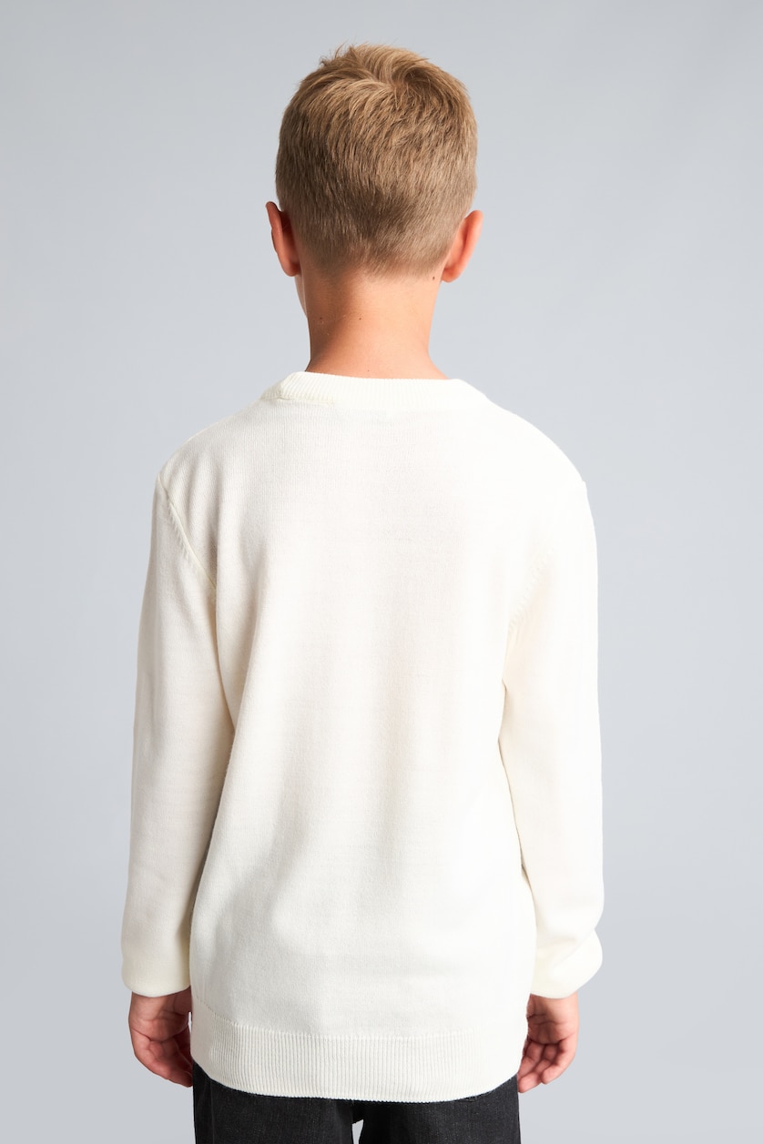 Young Boys - Teen Boys Ecru Boy Regular Fit Crew Neck Pullover