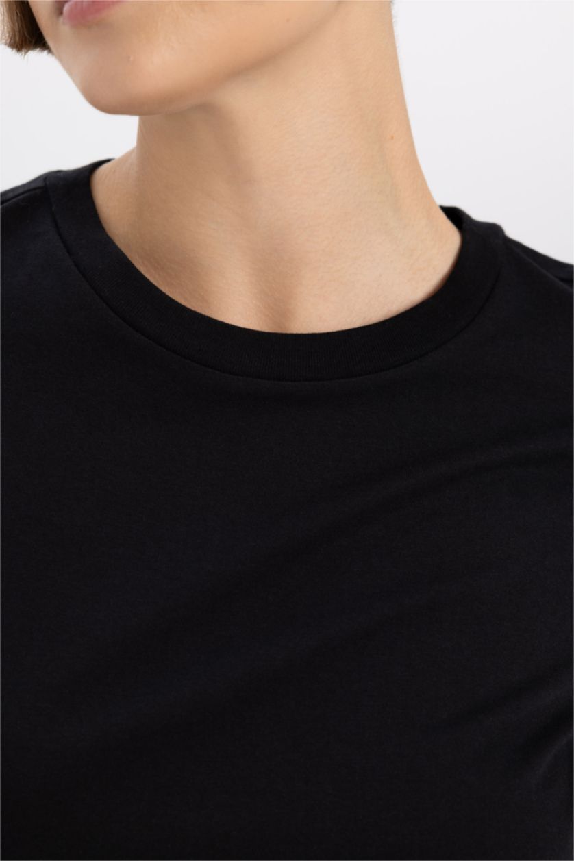 WOMAN Black Regular Fit Long Sleeve T-Shirt