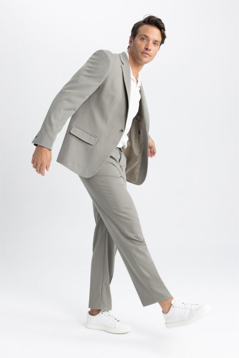 Man Khaki Wide Leg Trousers