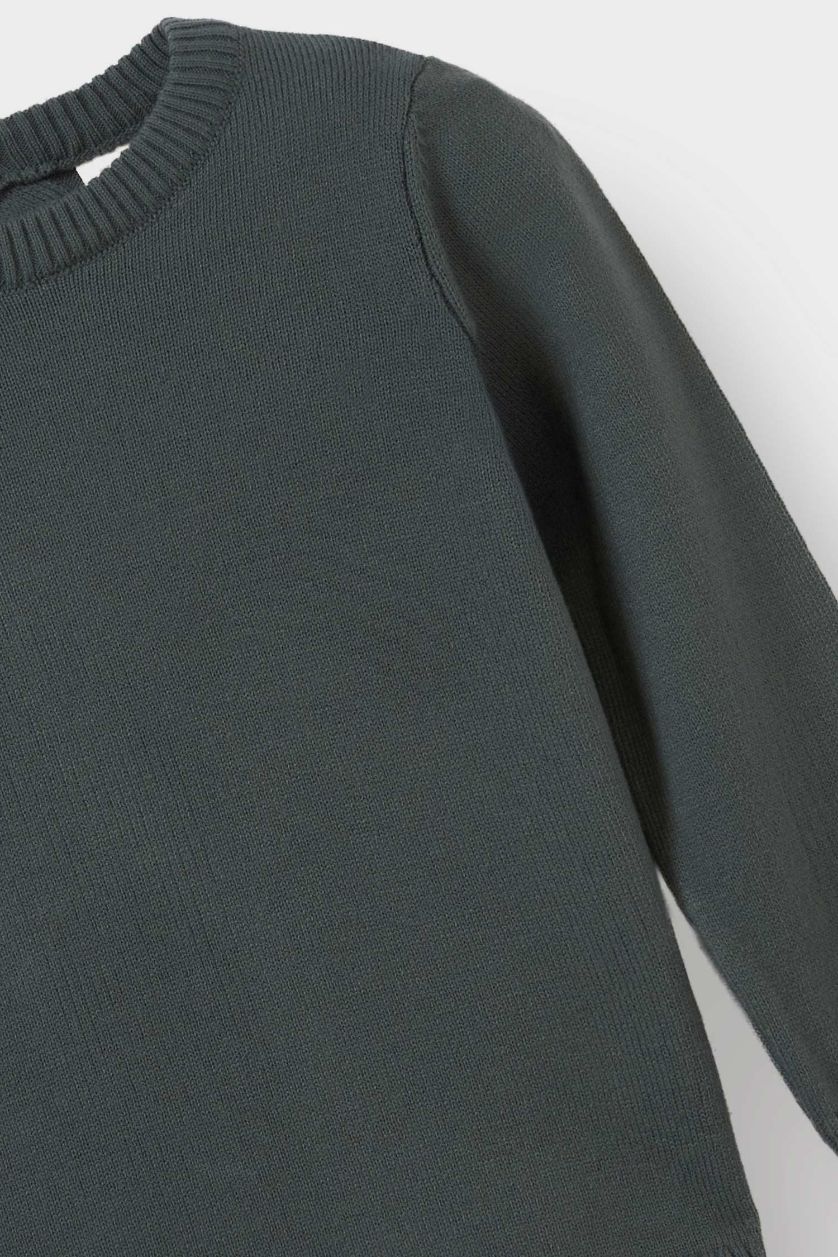 مولود ذكر نعناع بلوفر ولادي قصة عادية برقبة مستديرة