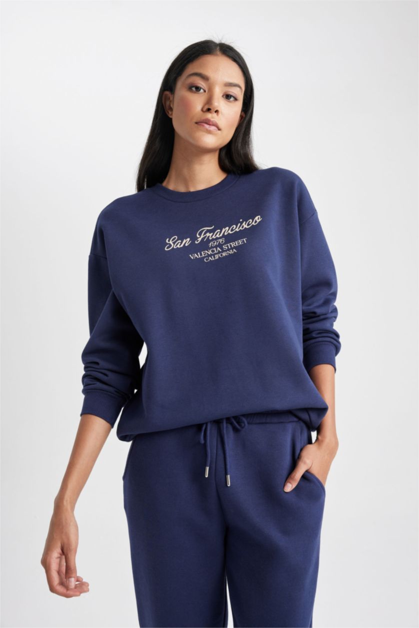 FEMME Marin Sweat- Shirt Coupe Relaxant Col Rond