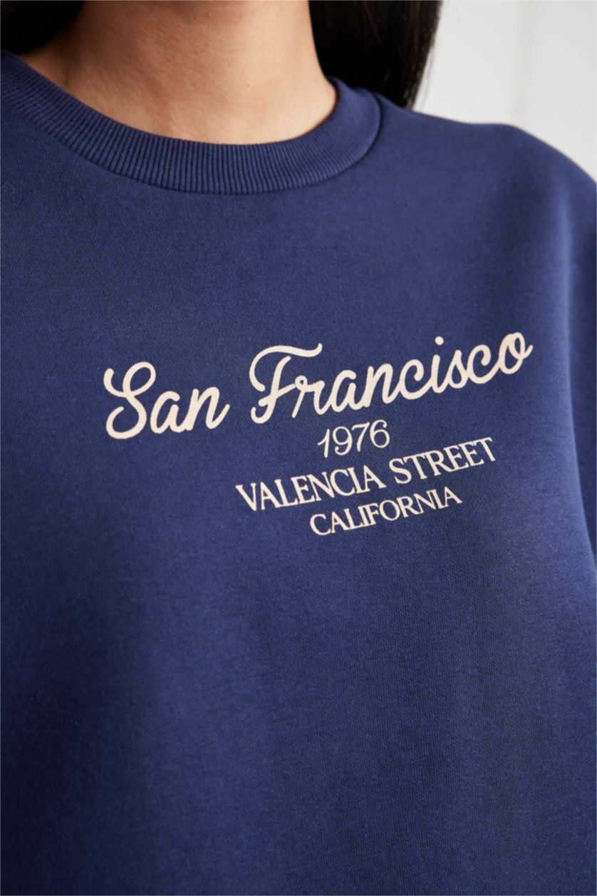 FEMME Marin Sweat- Shirt Coupe Relaxant Col Rond