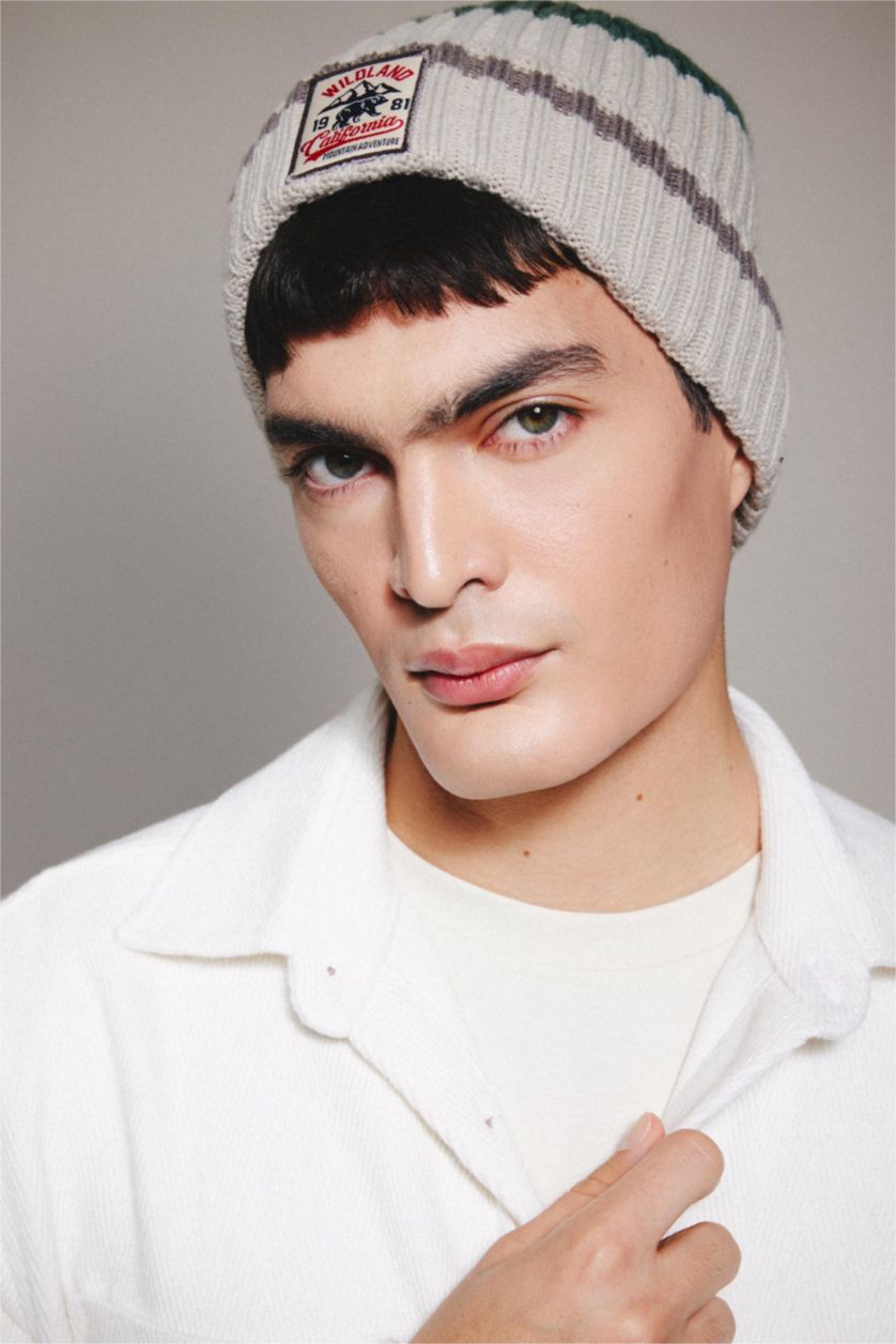 HOMME Écru Bonnet d'hiver