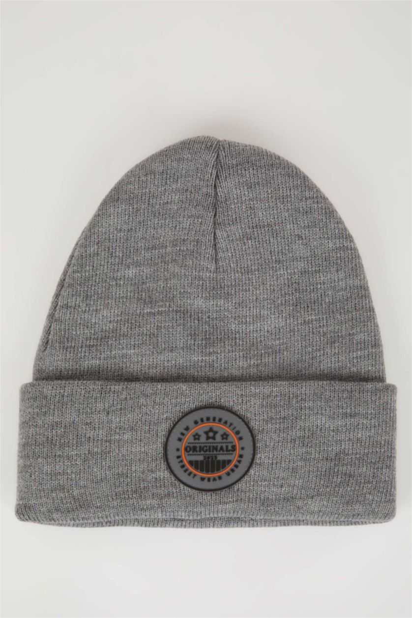 MAN Light Grey قبعة بيريه تريكو