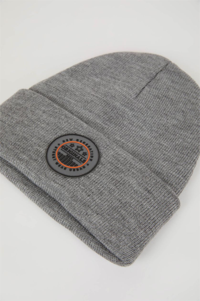 MAN Light Grey قبعة بيريه تريكو
