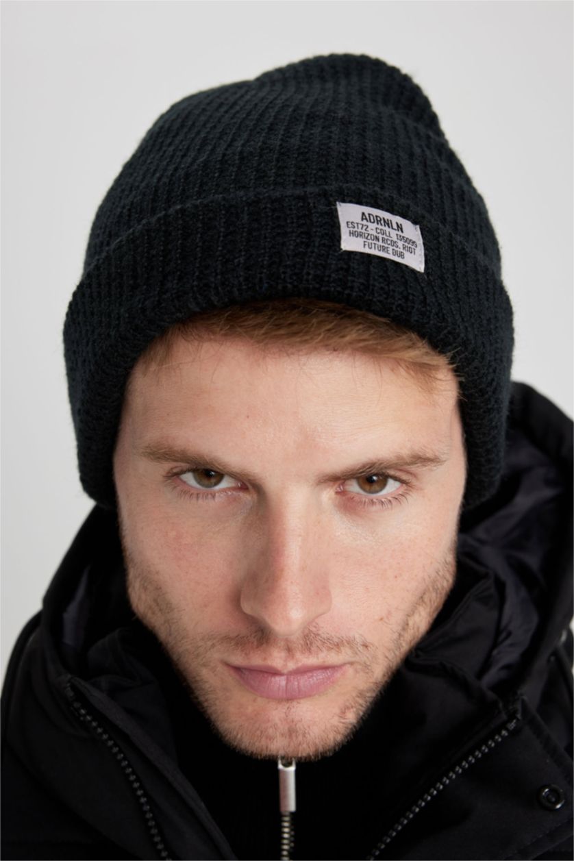 Men Black Man Knitwear Beret