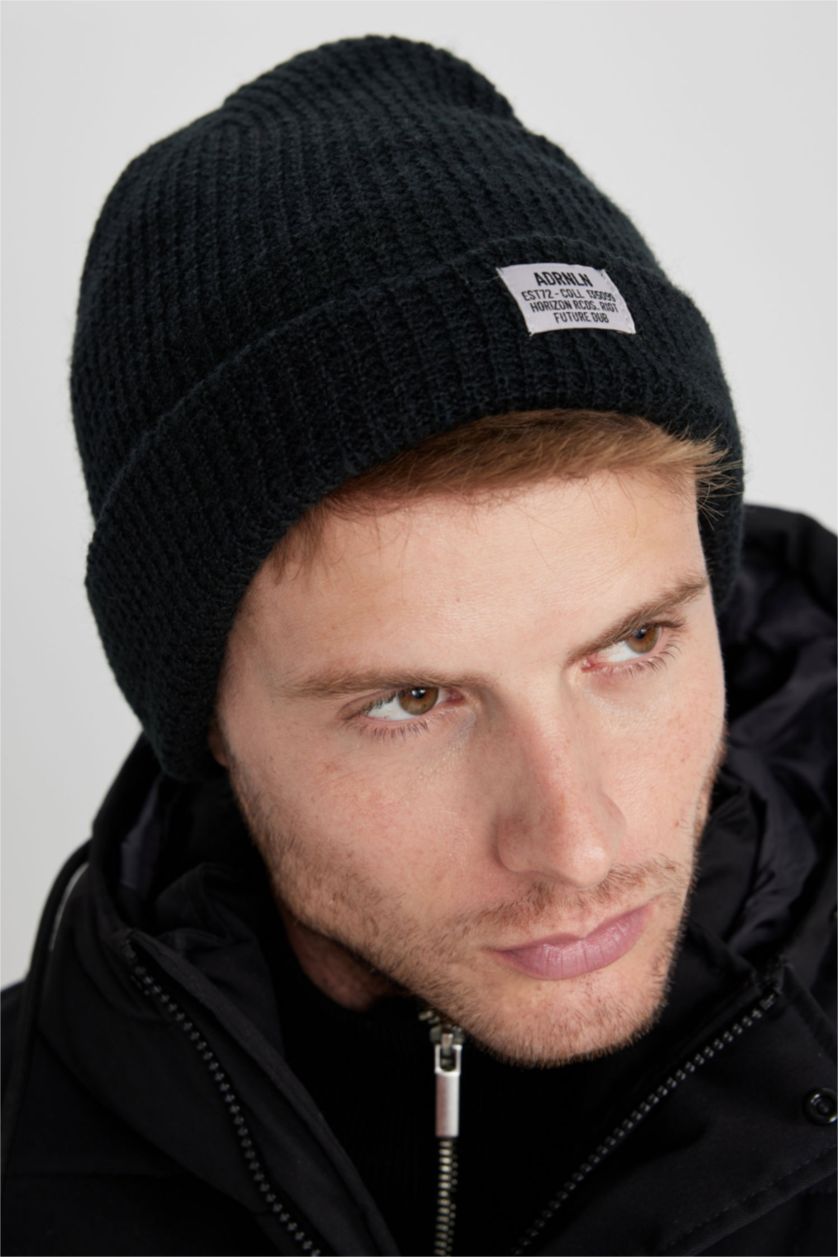 Men Black Man Knitwear Beret