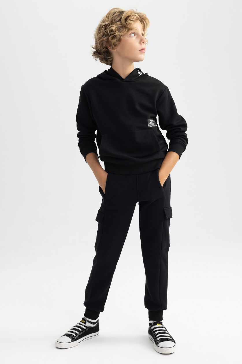 أولادي أسود بنطلون سويت بانتس اولادي قصة عادية بجيب