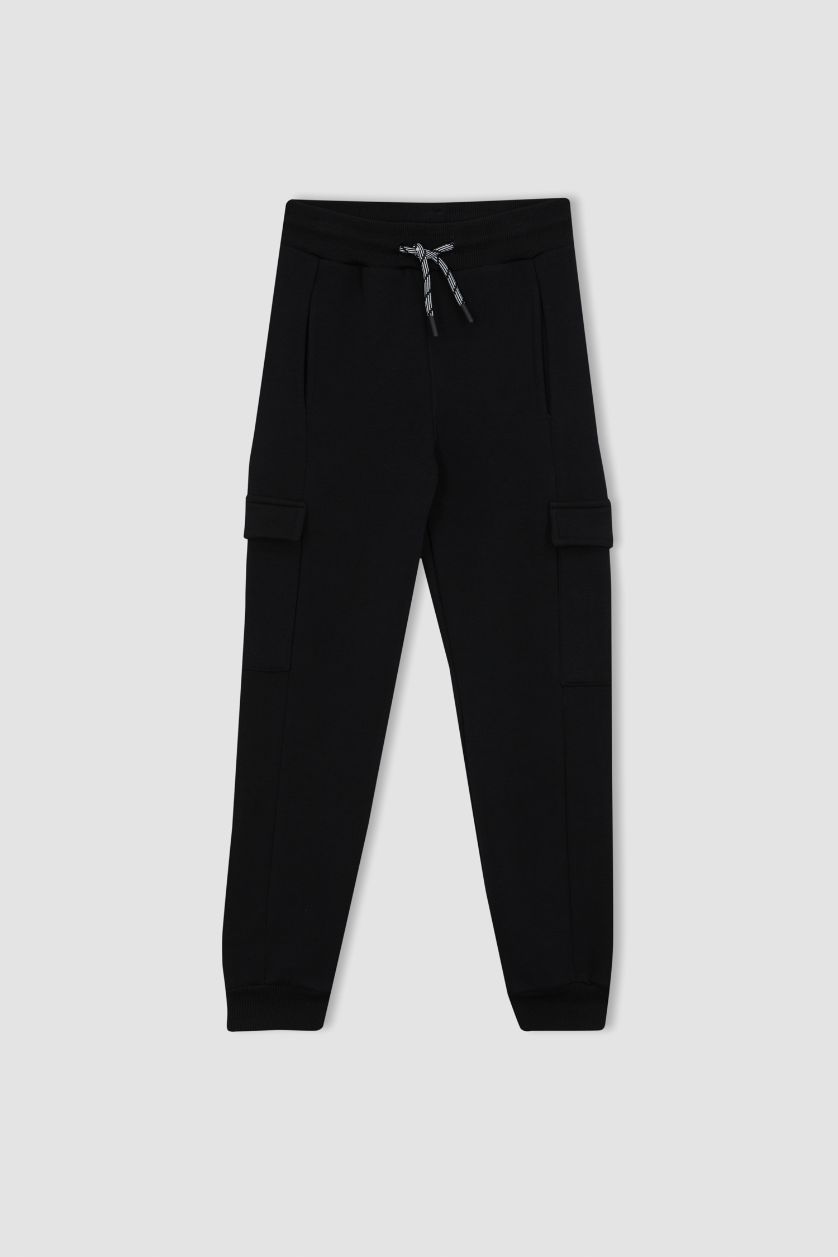 أولادي أسود بنطلون سويت بانتس اولادي قصة عادية بجيب