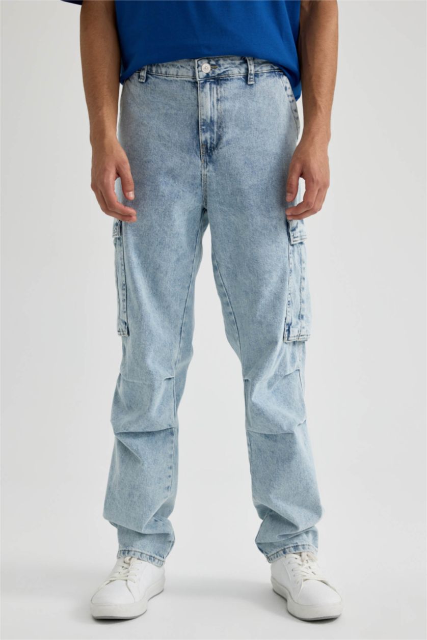 MAN Light Blue Relax Fit Comfortable Fit Normal Waist Normal Leg Jeans