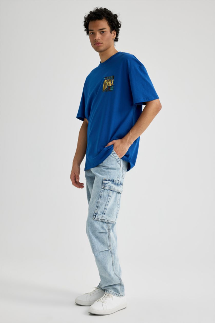 MAN Light Blue Relax Fit Comfortable Fit Normal Waist Normal Leg Jeans