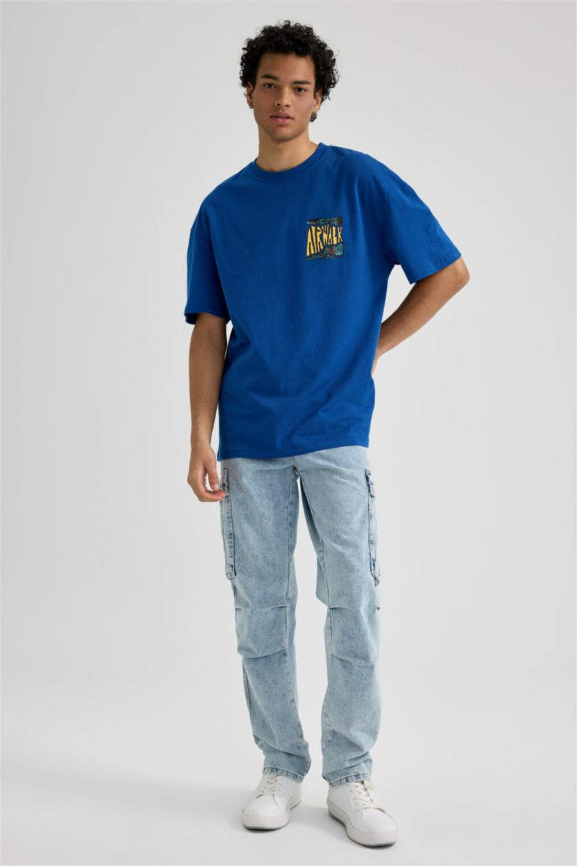 MAN Light Blue Relax Fit Comfortable Fit Normal Waist Normal Leg Jeans