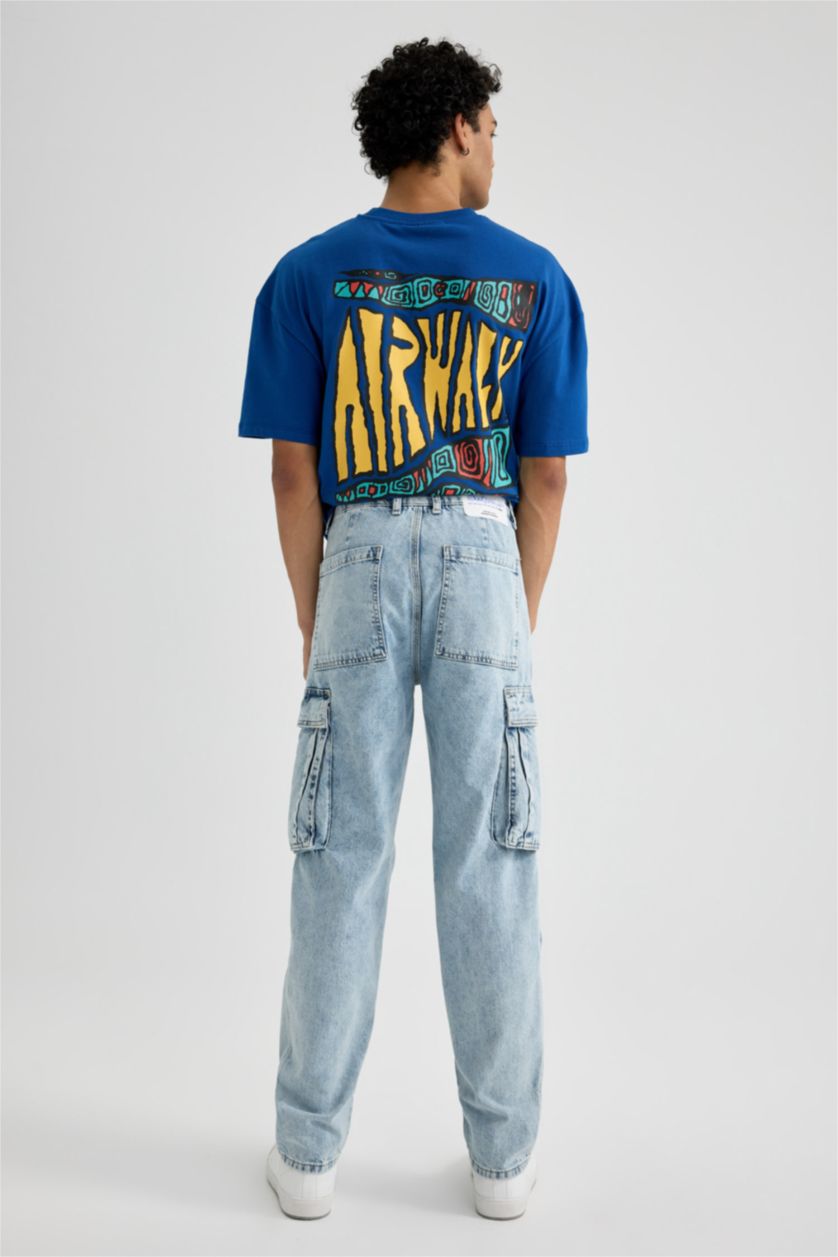 MAN Light Blue Relax Fit Comfortable Fit Normal Waist Normal Leg Jeans