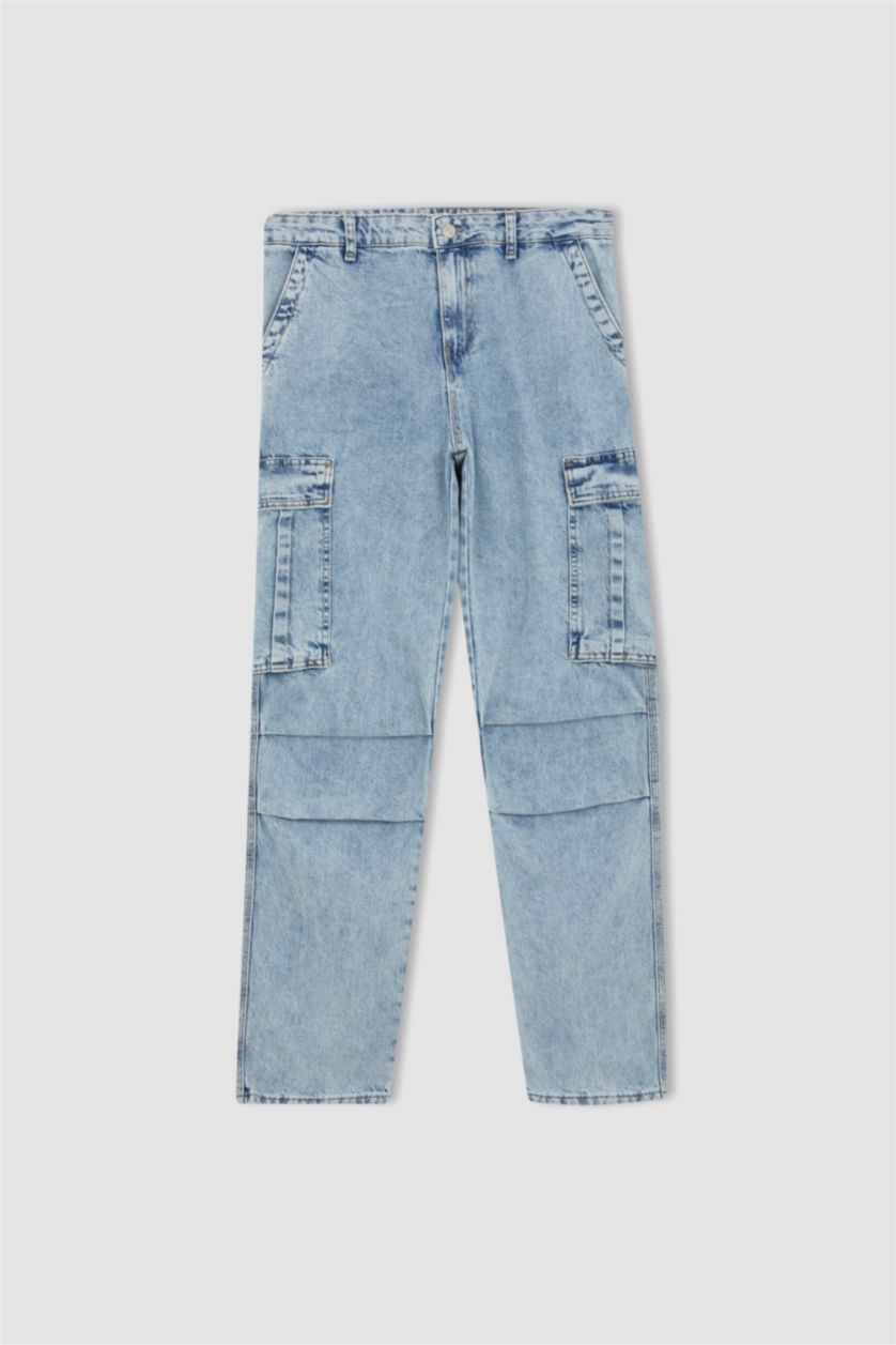 MAN Light Blue Relax Fit Comfortable Fit Normal Waist Normal Leg Jeans