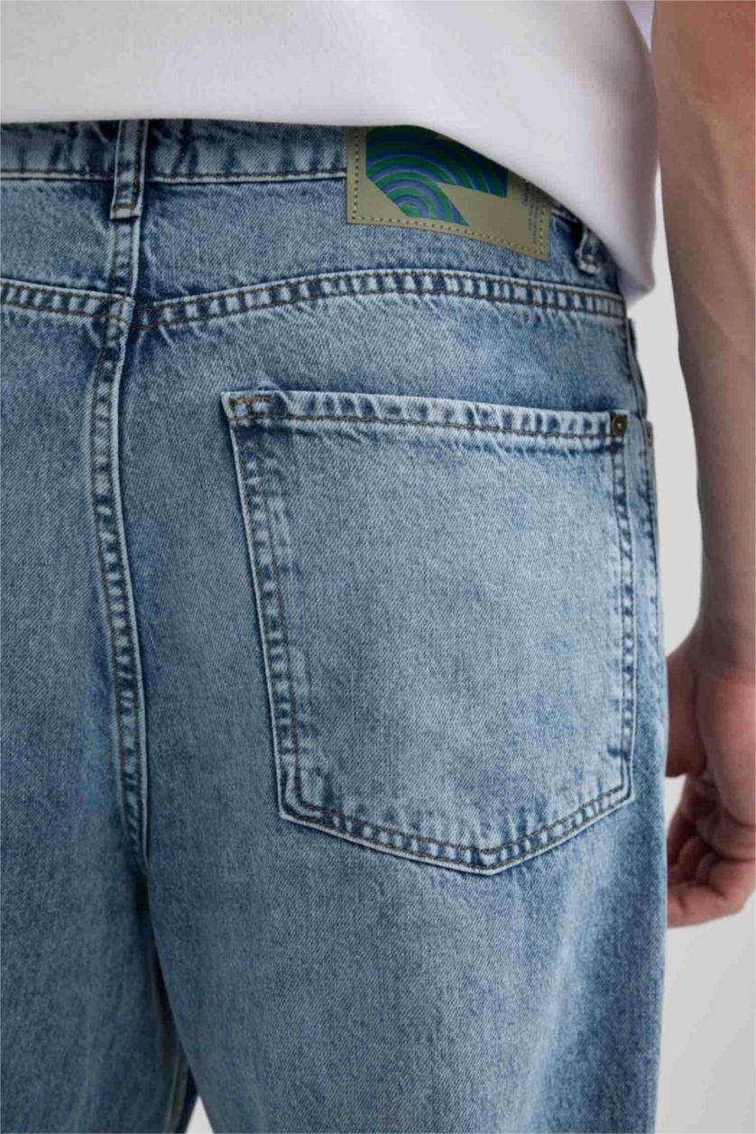 HOMME Vert Clair Pantalon Jean Baggy