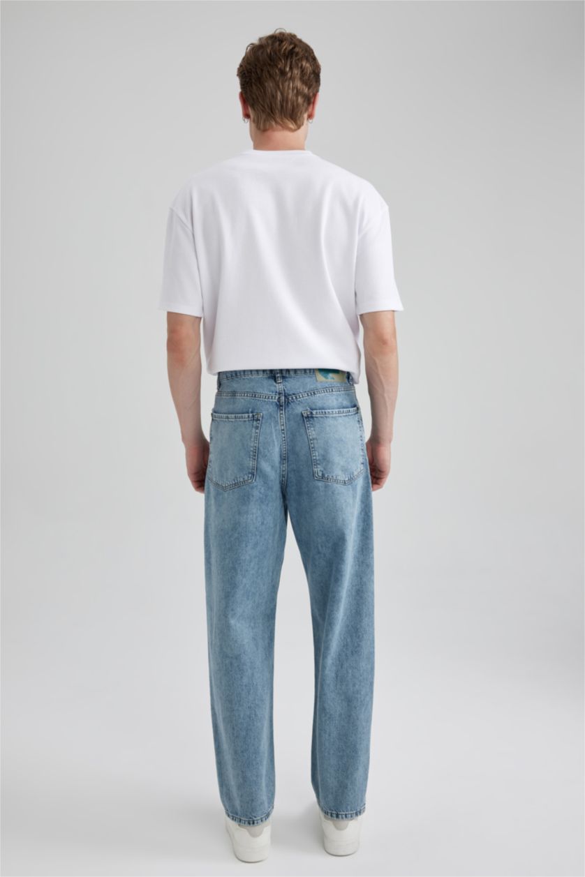 HOMME Vert Clair Pantalon Jean Baggy