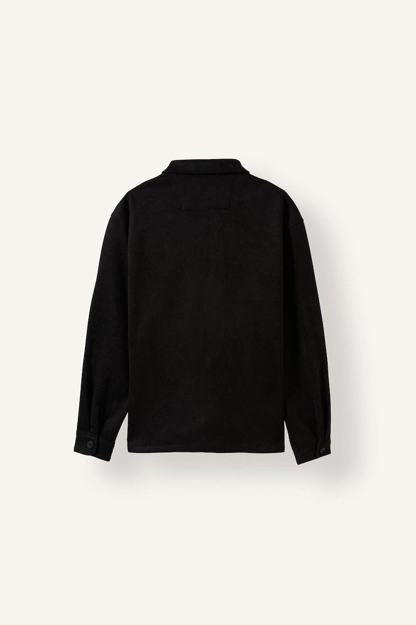 Men Black Suede Overshirt