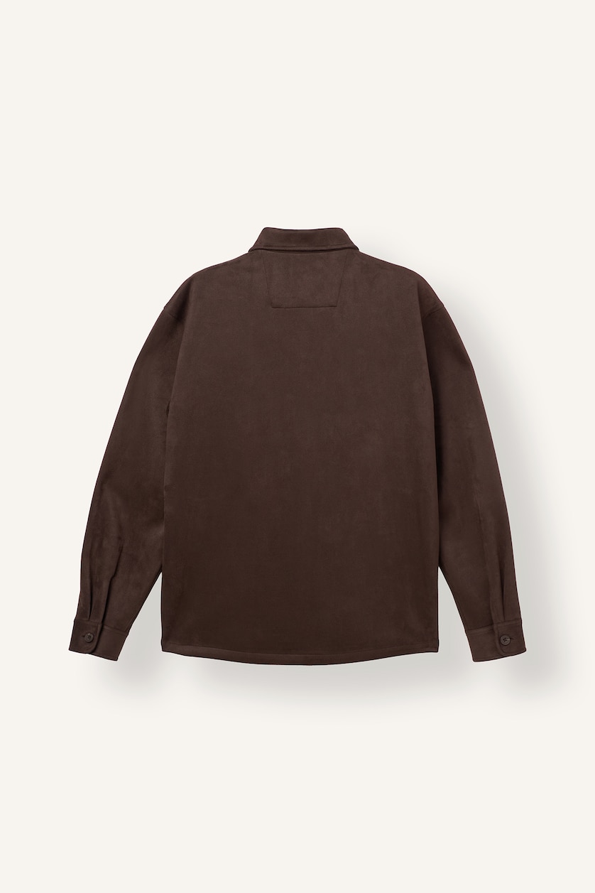 Men Brown Suede Overshirt