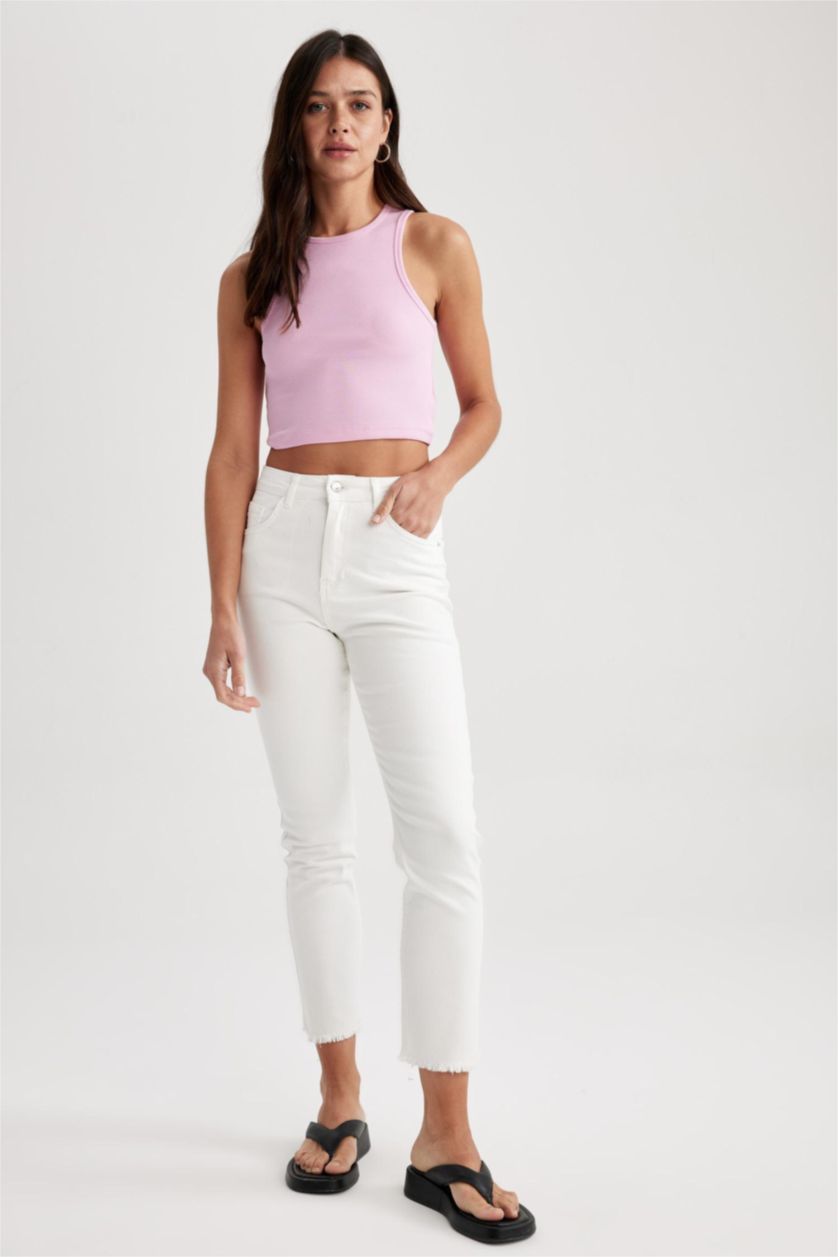 FEMME Blanc High Waist Trousers