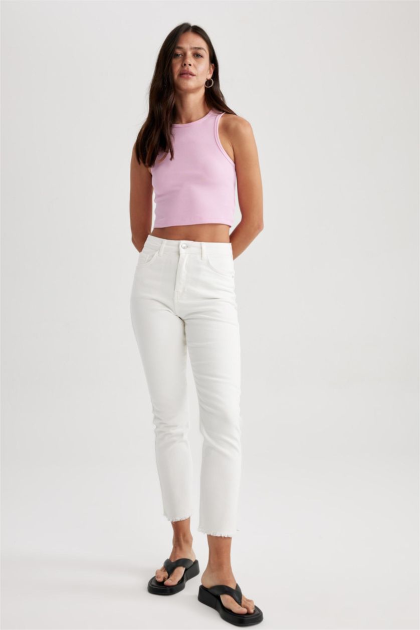 FEMME Blanc High Waist Trousers