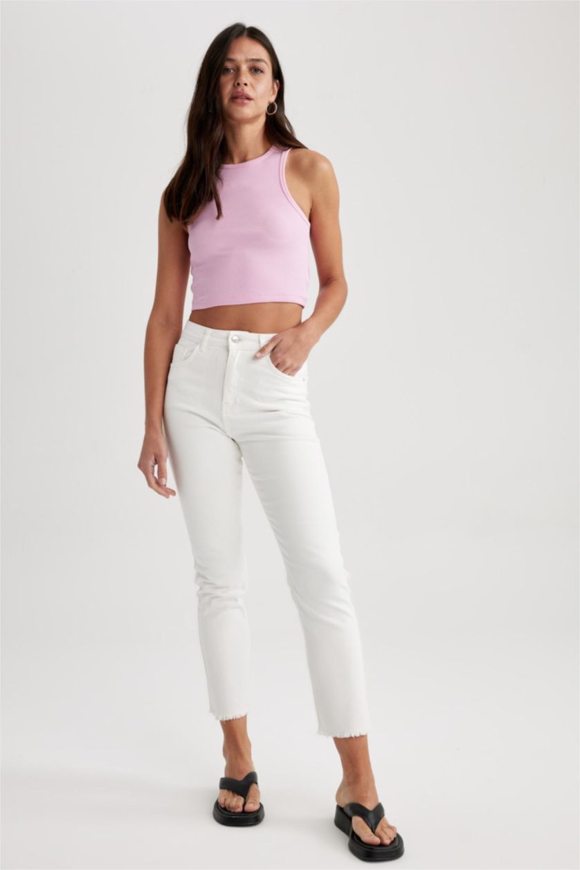 FEMME Blanc High Waist Trousers