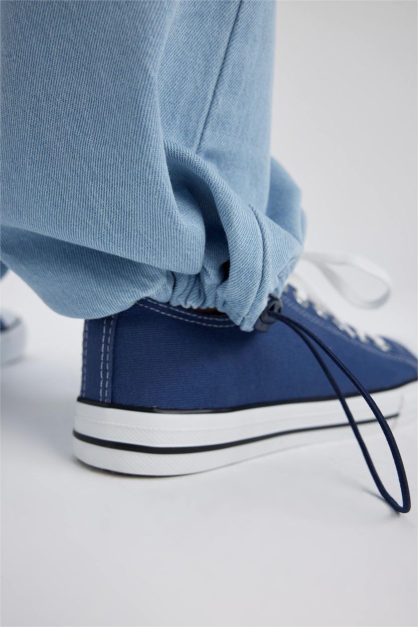 WOMAN Light Blue High Waist jogger Trousers