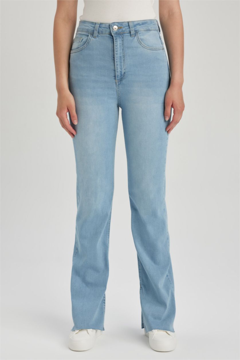 FEMME Indigo Clair High Waist Flare Trousers