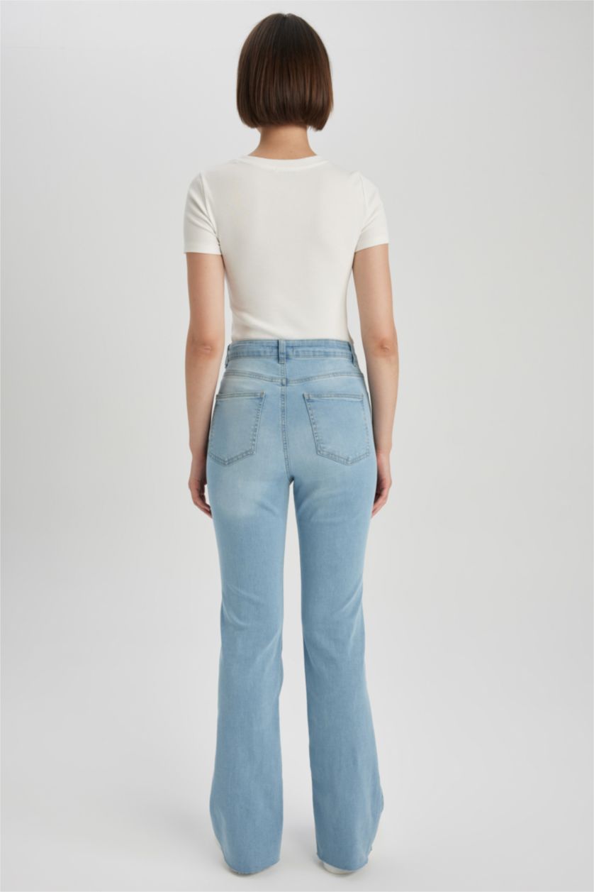FEMME Indigo Clair High Waist Flare Trousers