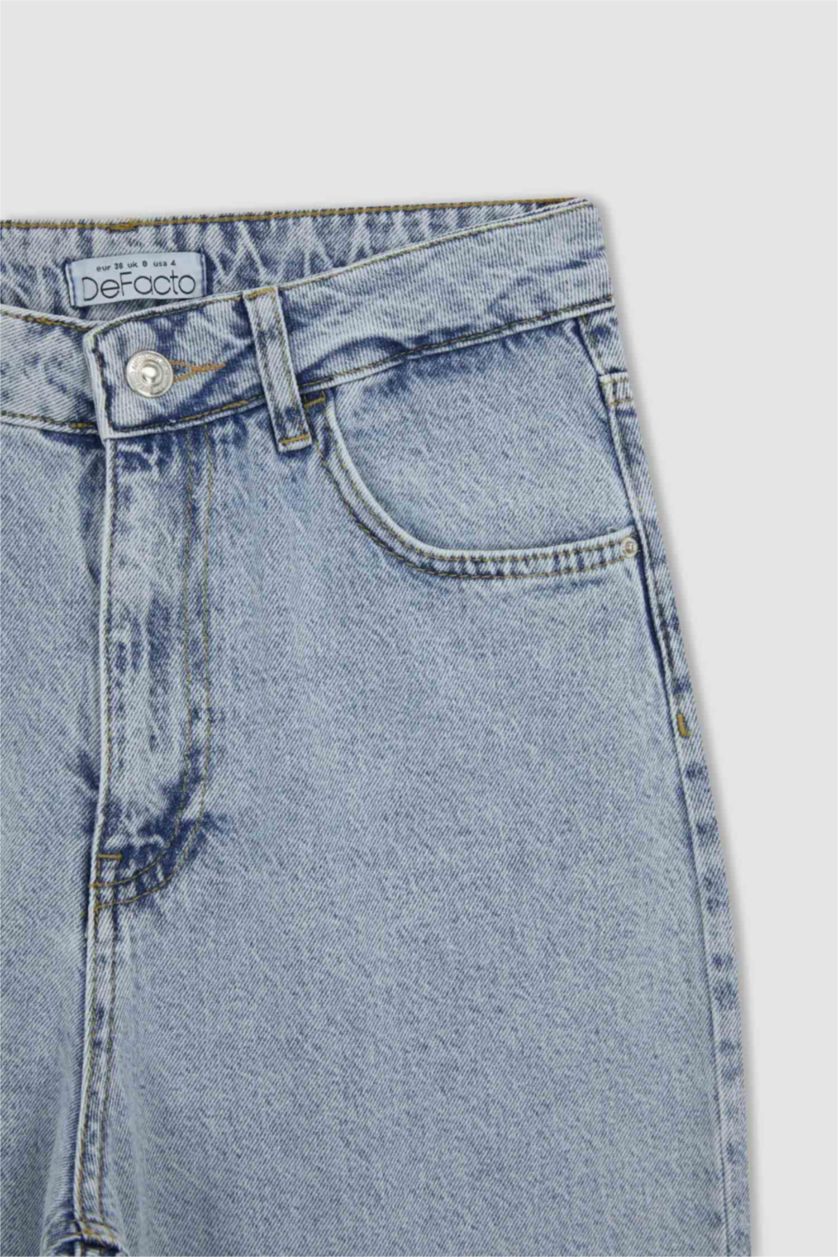 FEMME BLEU Clair Pantalon Crop Jean Culotte Cheville