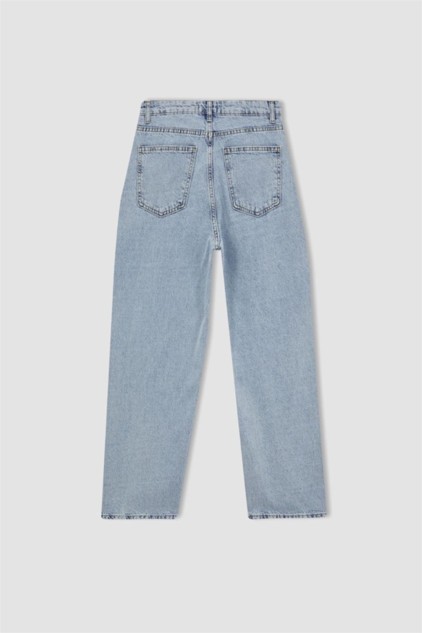FEMME BLEU Clair Pantalon Crop Jean Culotte Cheville