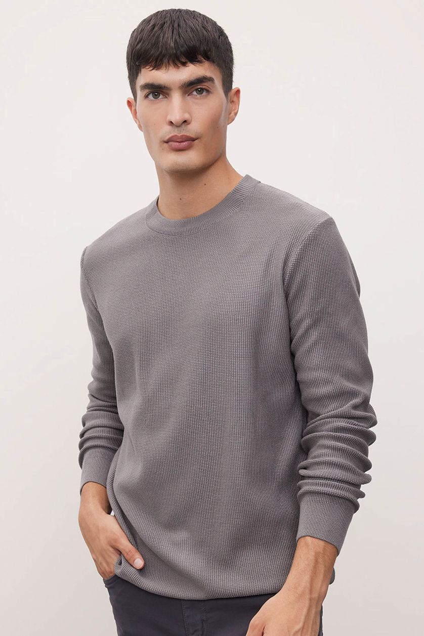 MAN Dark Grey Standard Fit Cotton Crew Neck Knitted Pullover