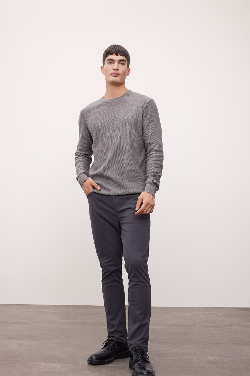 MAN Dark Grey Standard Fit Cotton Crew Neck Knitted Pullover