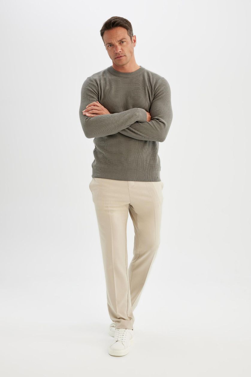 MAN Dark Grey Standard Fit Cotton Crew Neck Knitted Pullover