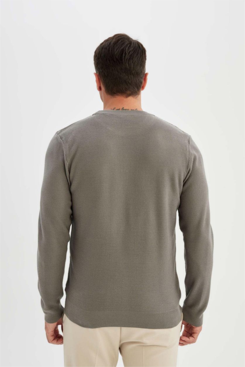 MAN Dark Grey Standard Fit Cotton Crew Neck Knitted Pullover