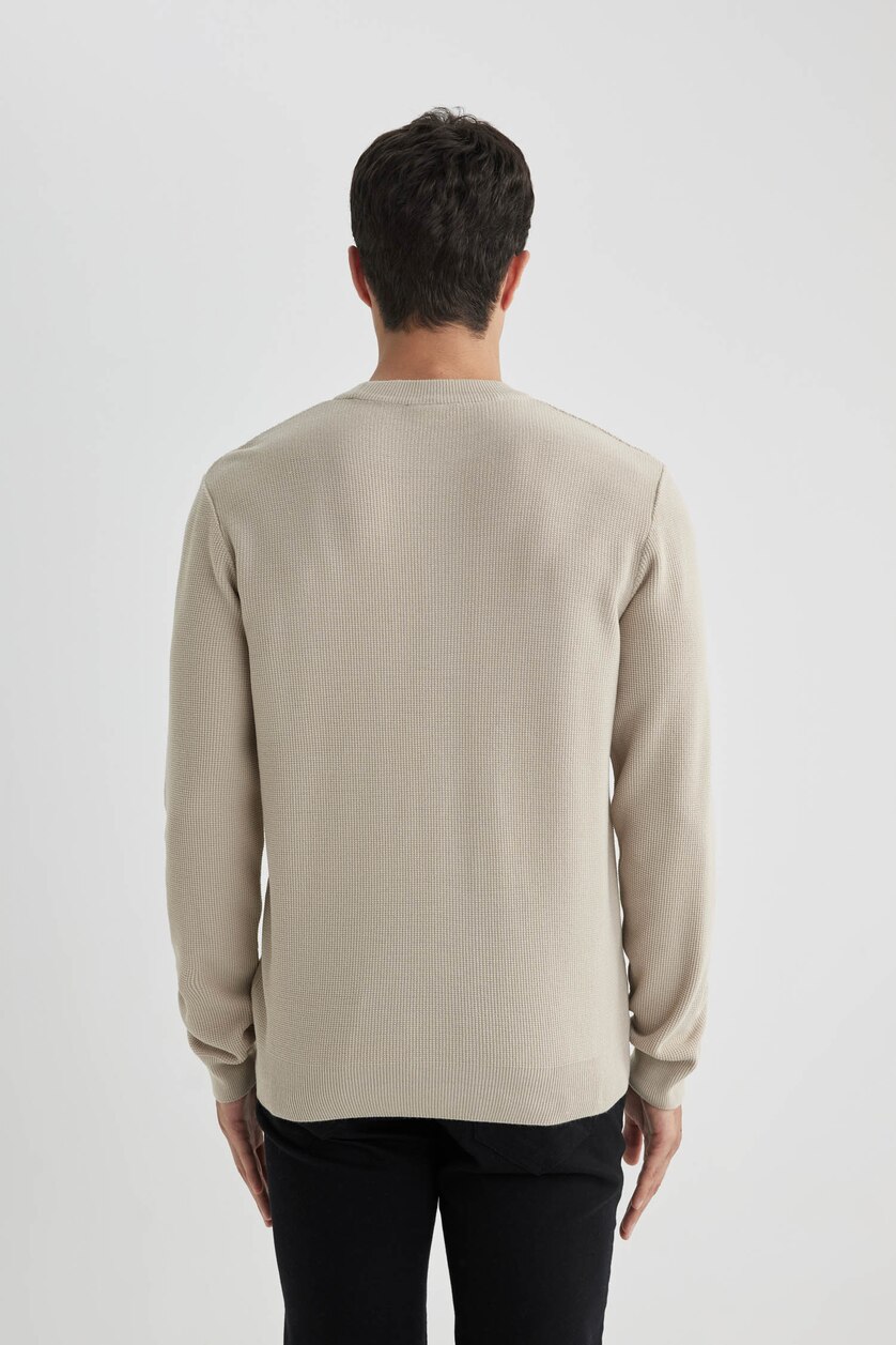 رجال اللون الحجري Standard Fit Knitwear Pullover
