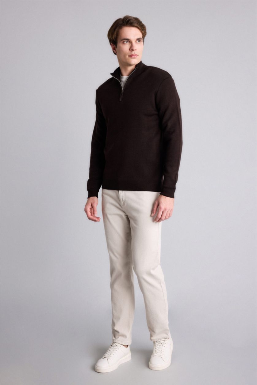 Men Brown Standard Fit Knitwear Pullover