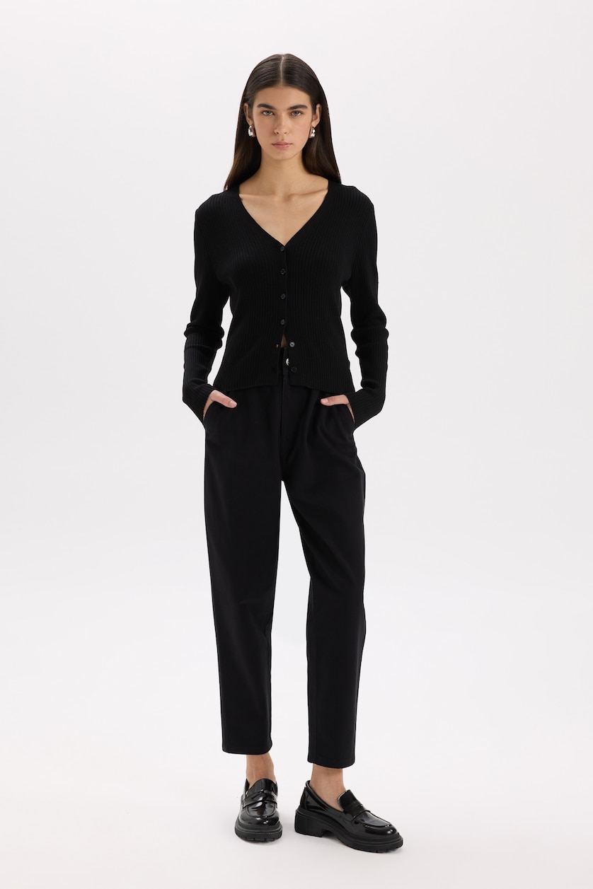 FEMME Noir Taille haute Paperbag