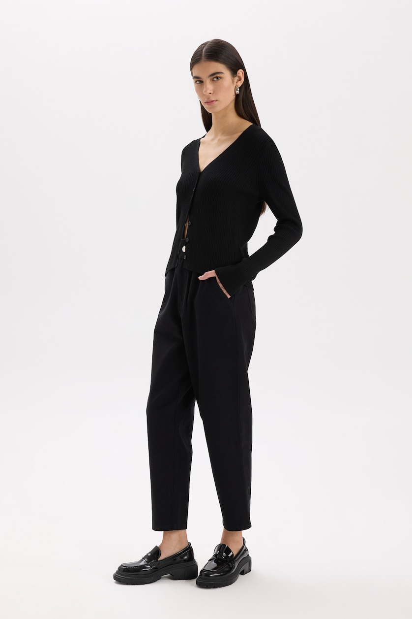 FEMME Noir Taille haute Paperbag