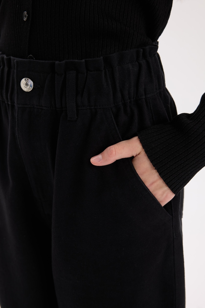 FEMME Noir Taille haute Paperbag