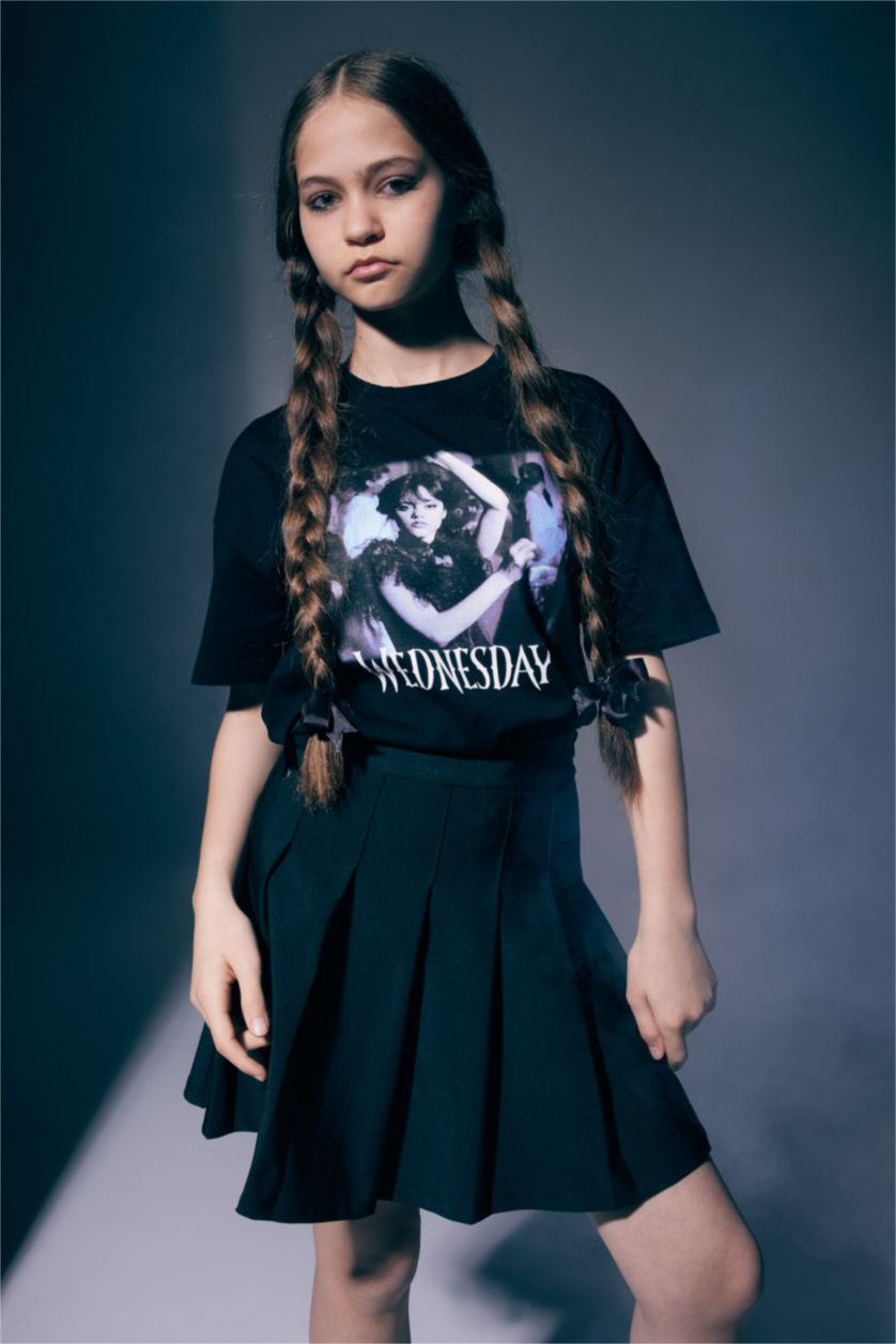 Girls & Teens Black Girls Wednesday Oversize Fit Short Sleeve T-Shirt